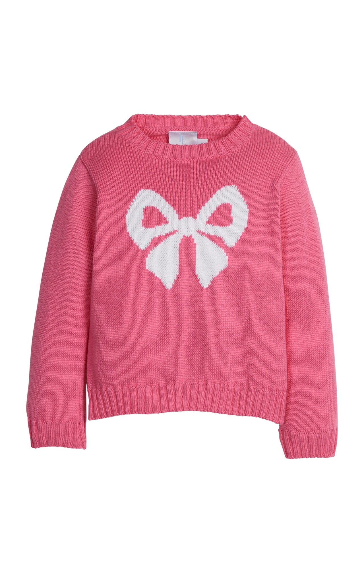 Little English Intarsia Sweater Hot Pink Bow 5207