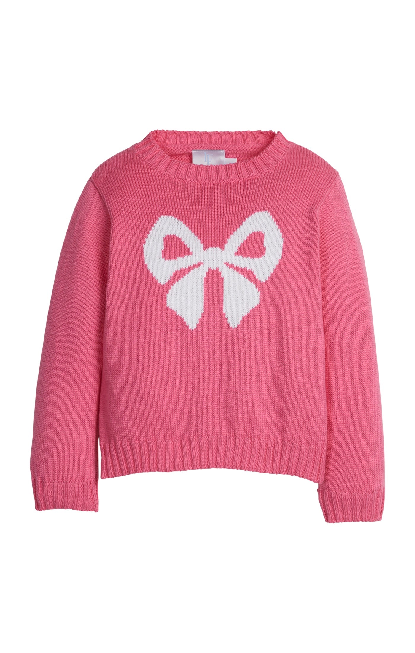 Little English Intarsia Sweater Hot Pink Bow 5207