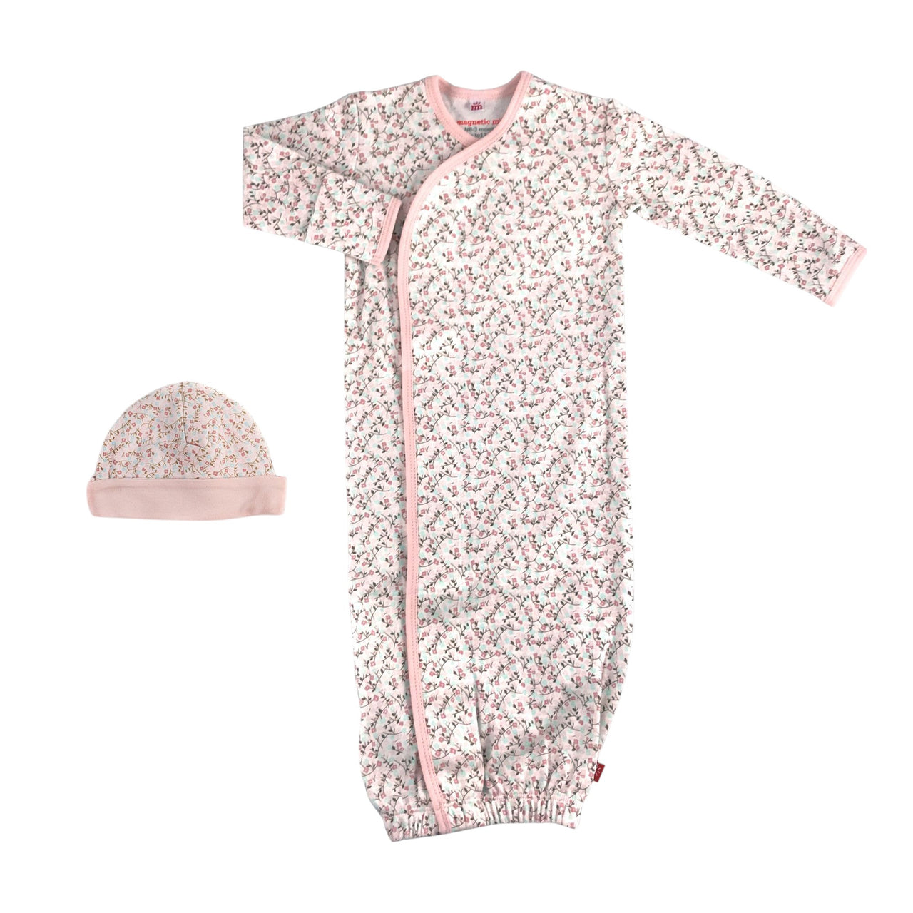 Magnetic Me Bedford Floral Organic Cotton Magnetic Gown Set  5204