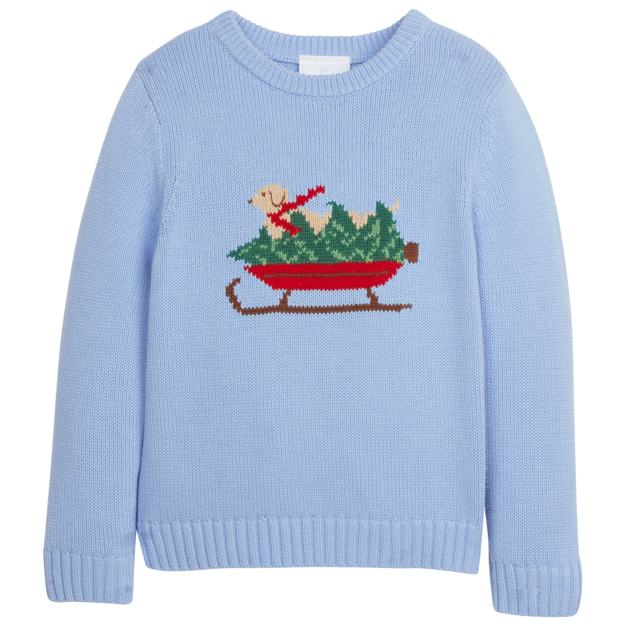 Little English Intarsia Sweater Blue Holiday Lab 5109