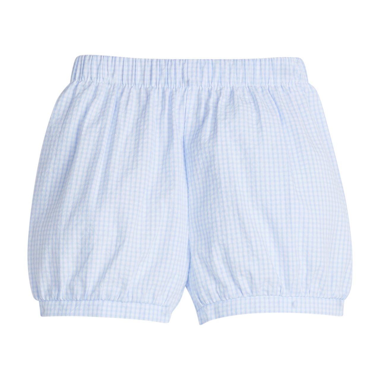 Little English Banded Short Light Blue Mini Seersucker Gingham 5202