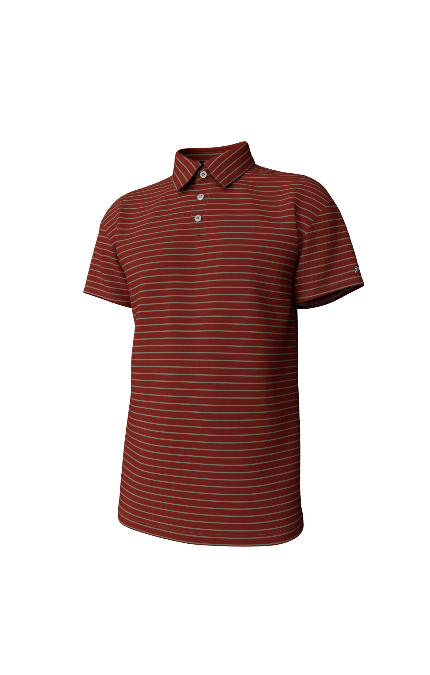 Southern Point Youth Horizon Stripe Performance Polo Chili Oil/Laurel Oak 5209