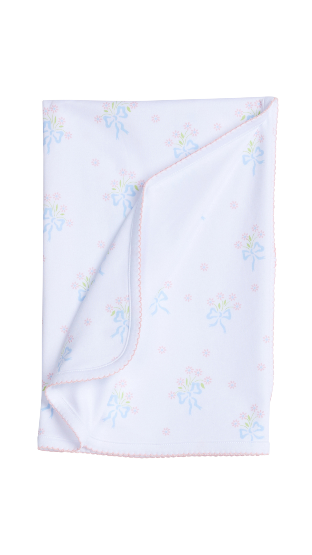 Little English Printed Blanket Pink/Blue Bow Bouquet 5202