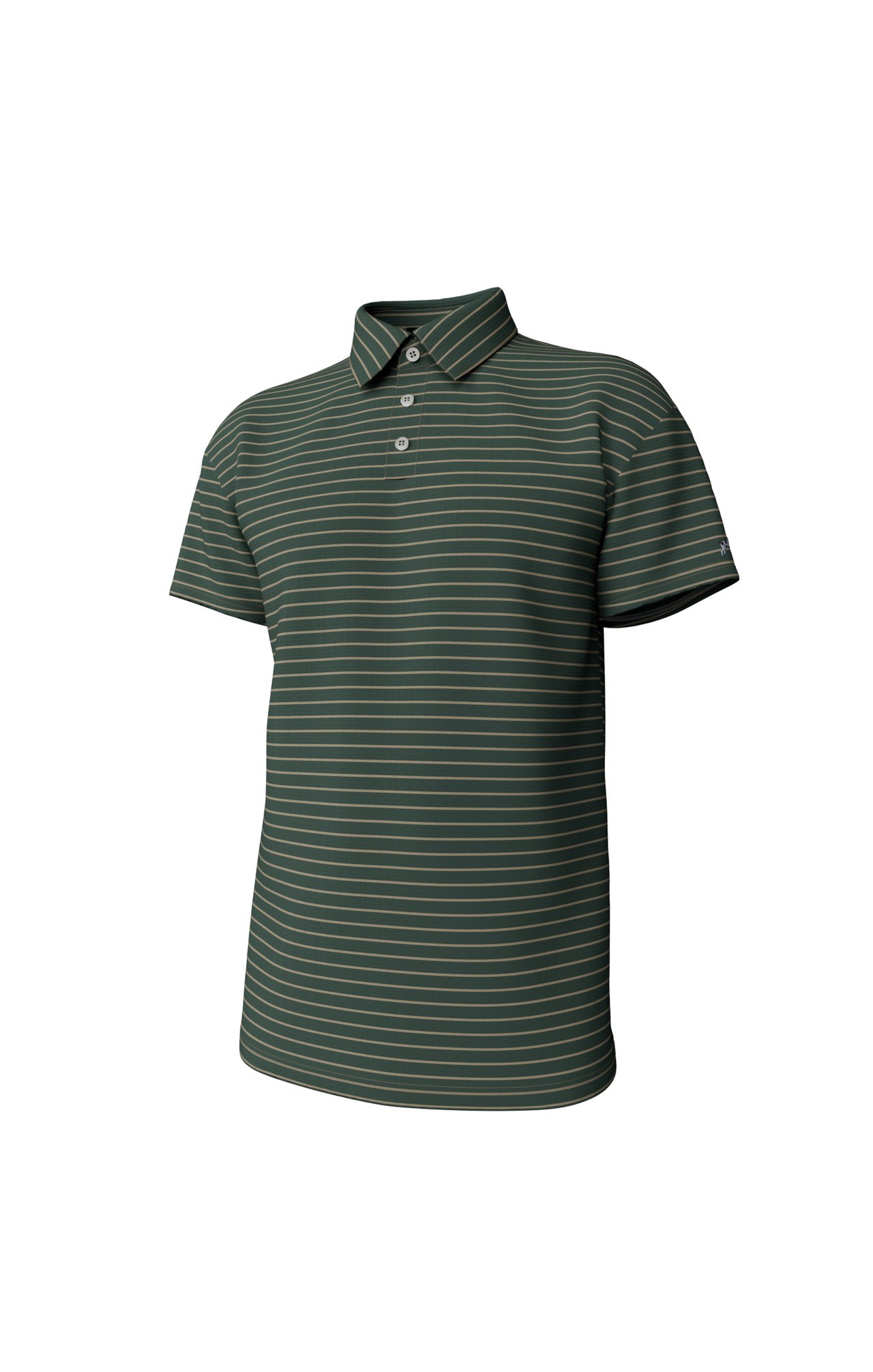 Southern Point Youth Horizon Stripe Performance Polo Duck Green/Sandstone YP306 5209