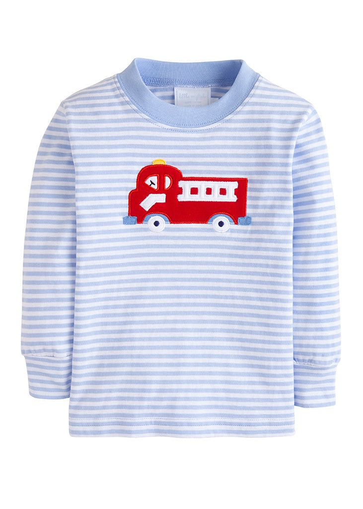 Little English Applique T-Shirt Fire Truck 5208