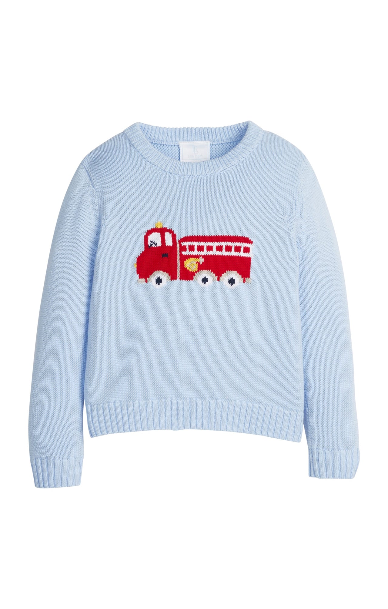 Little English Intarsia Sweater Fire Truck 5208
