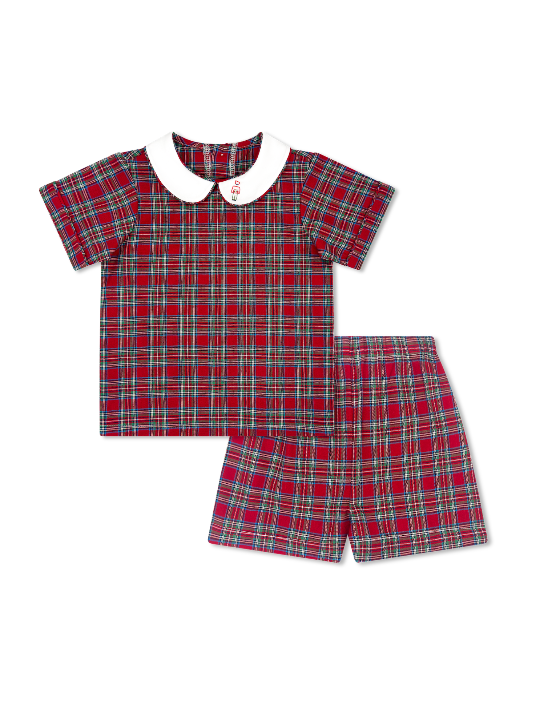 Lullaby Set Nutcracker Shadow Emb Sibley Short Set Woodstock Plaid 5209