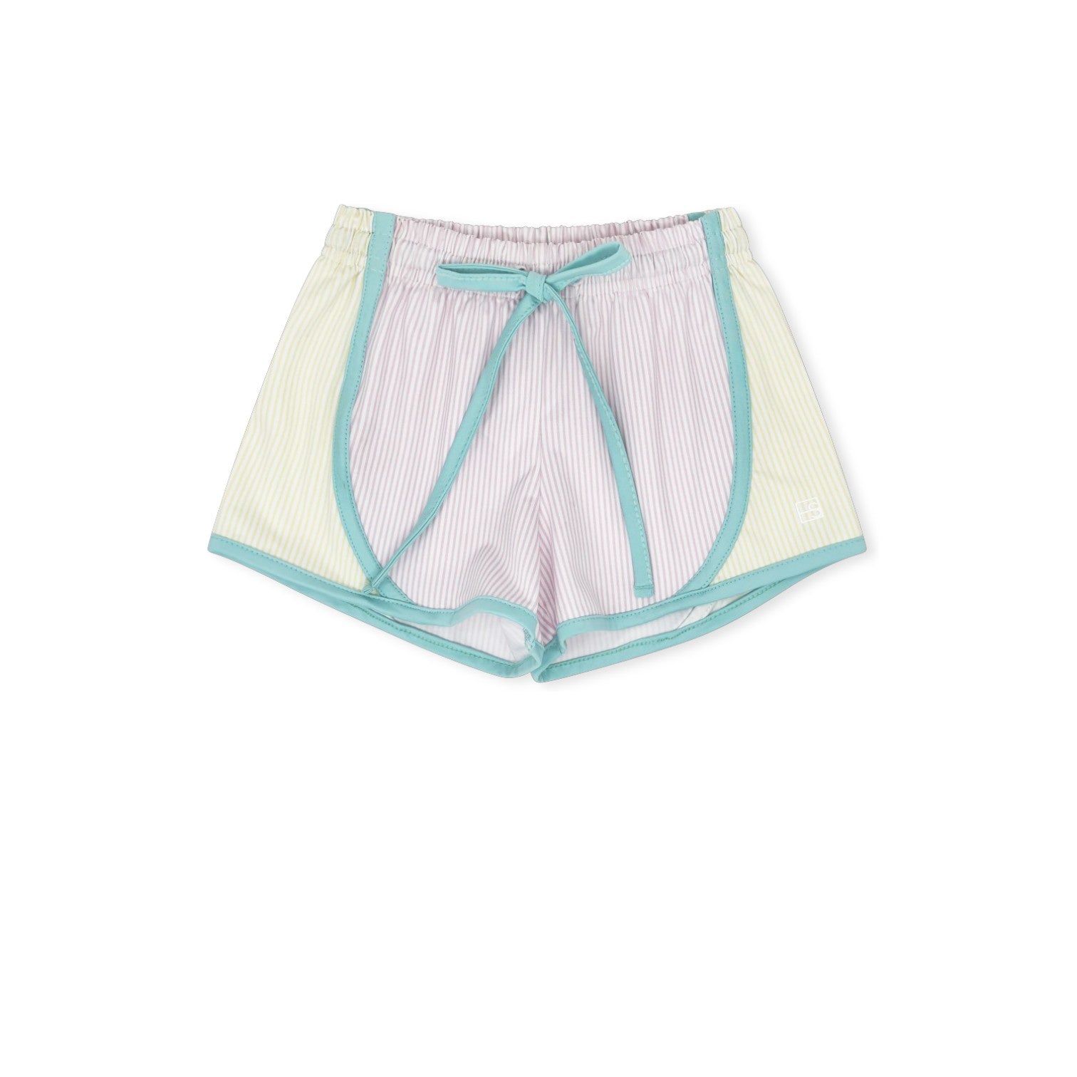 Set Athleisure Elise Short Cotton Candy Pink Ministripe, Sunshine Yellow Ministripe , Totally Turquoise  5203