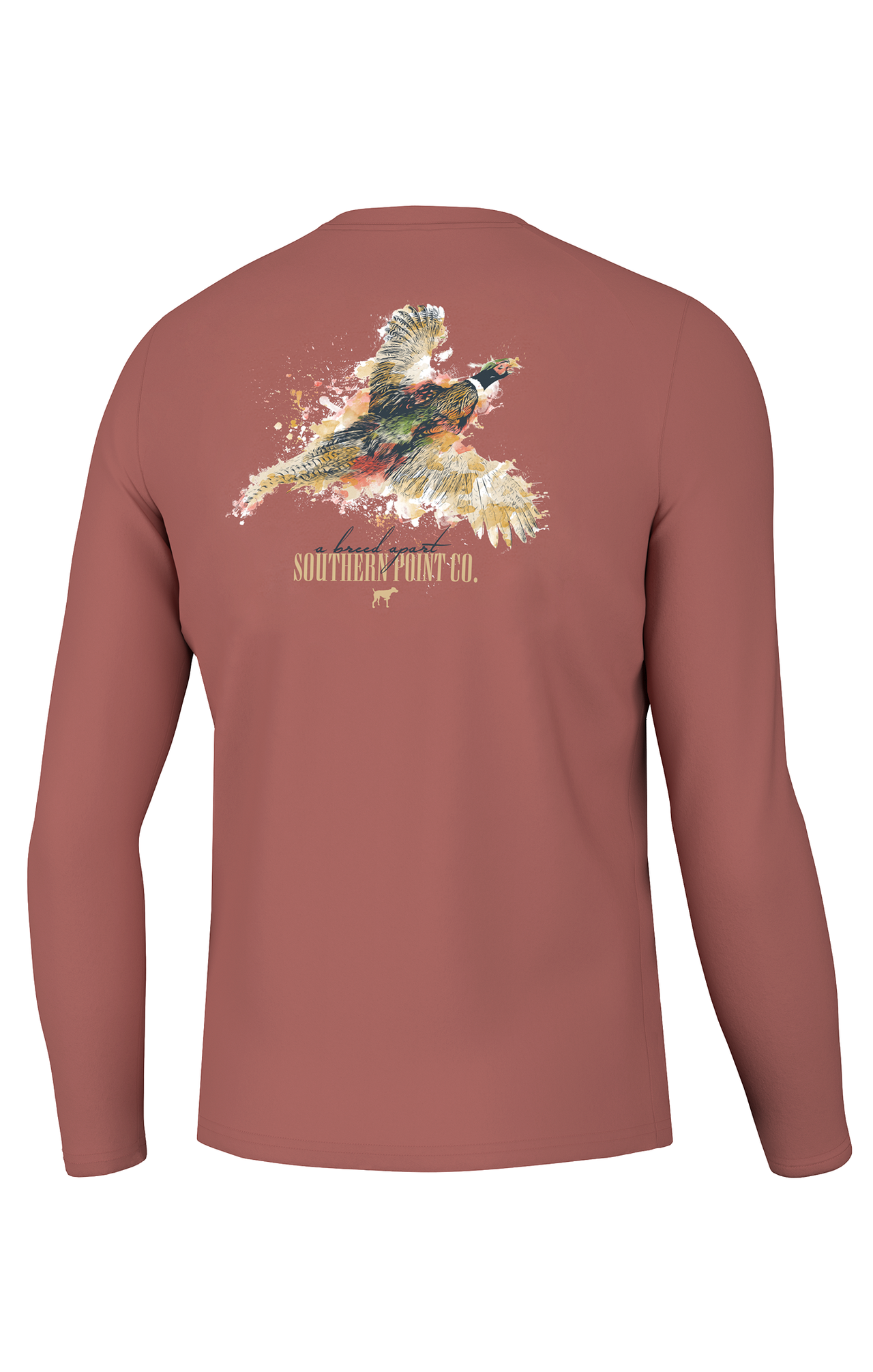 Southern Point Splatter Series Pheasant LS Pocket Tee Chili Oil YSLT720 5110