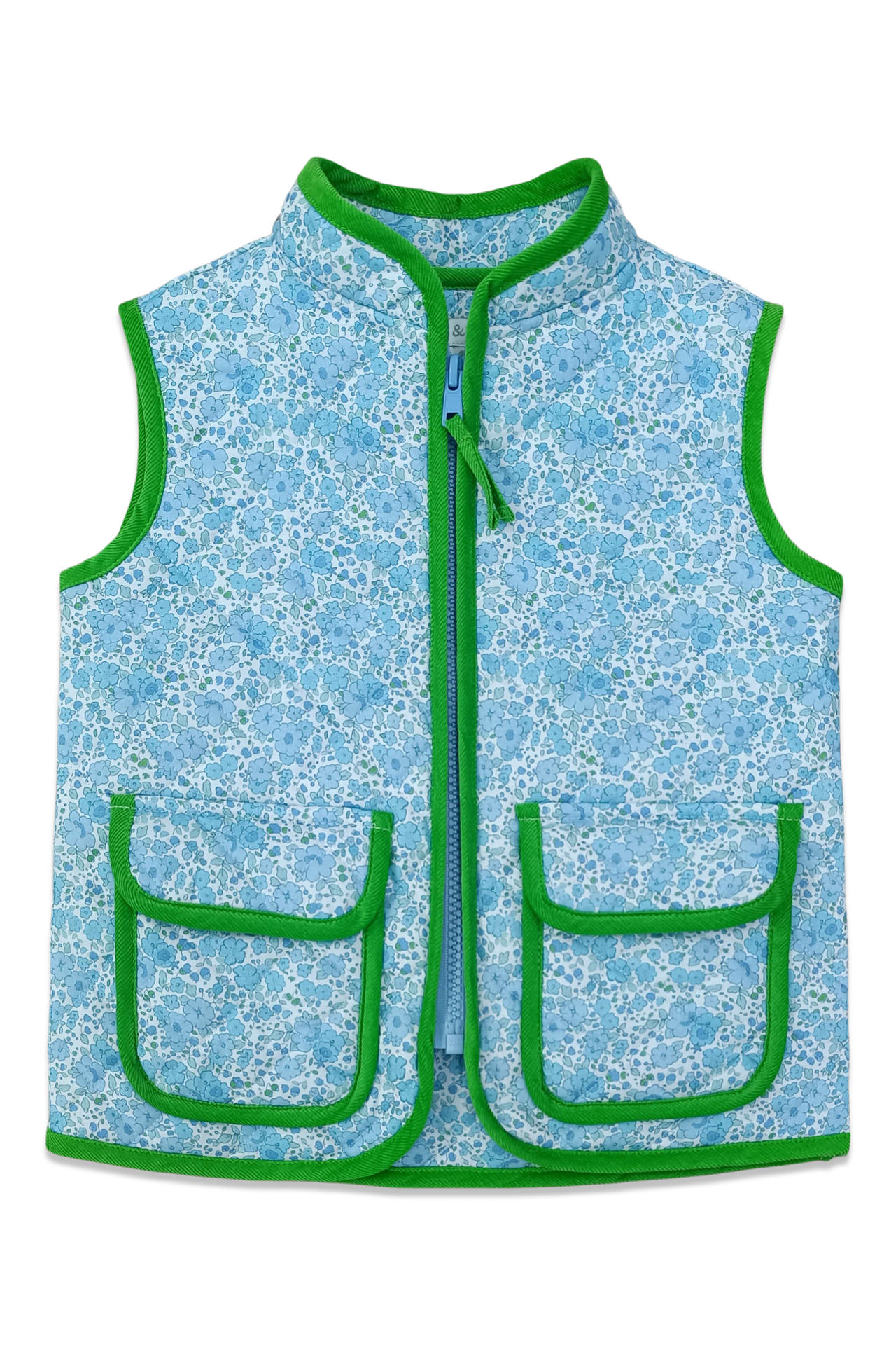 Percy & Tyne Cindi Vest Snowdrop Floral & Lime Corduroy 7487 5210