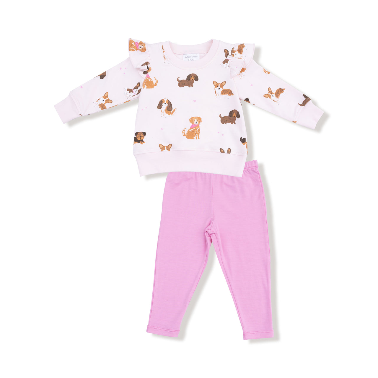 Angel Dear Best Friends Dogs French Terry Ruffle Top French Terry Tunic & Bamboo Leggings 546-F25-BD 5208