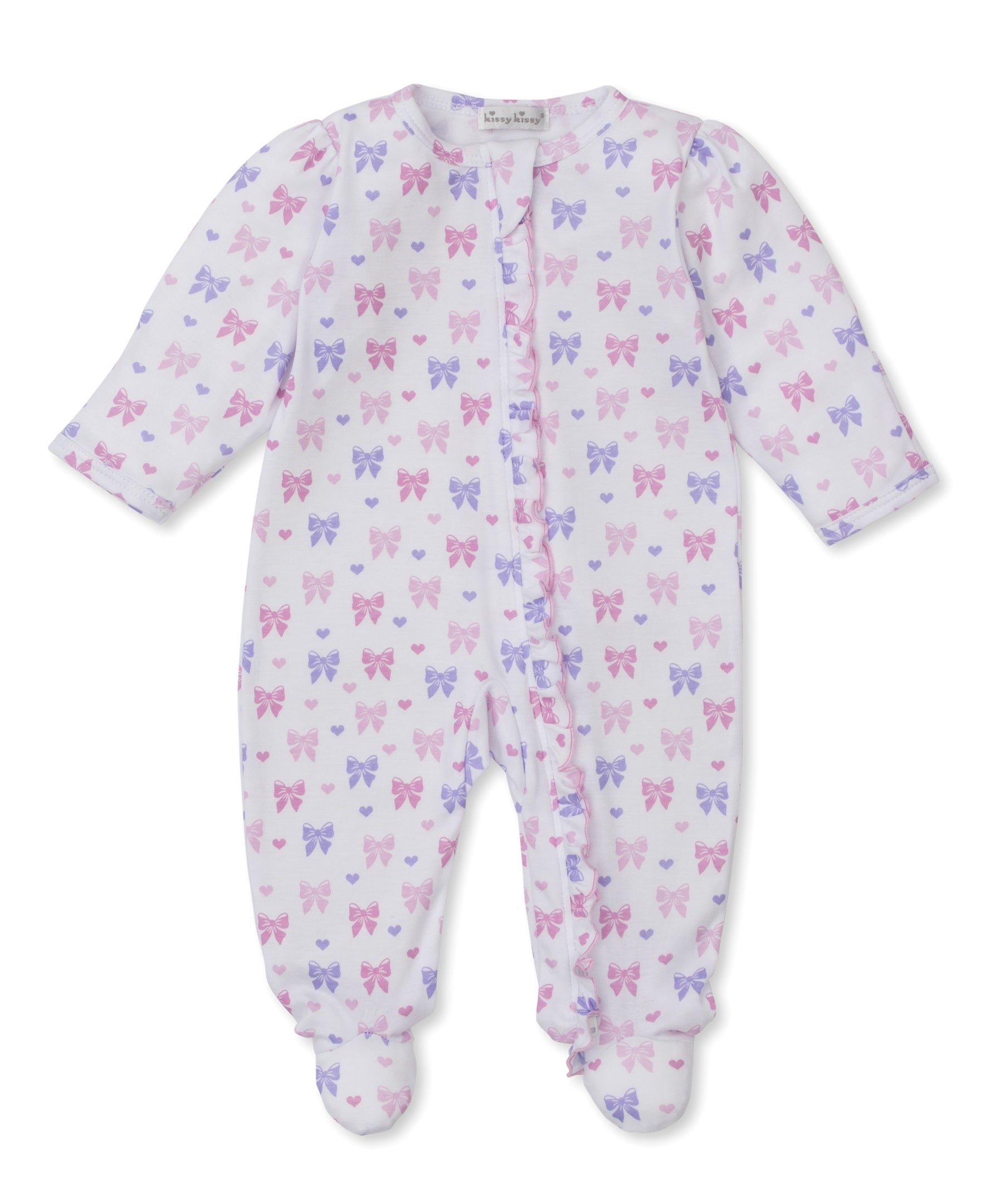 Kissy Kissy Billowy Bows Footie W/Zip PRT 5206