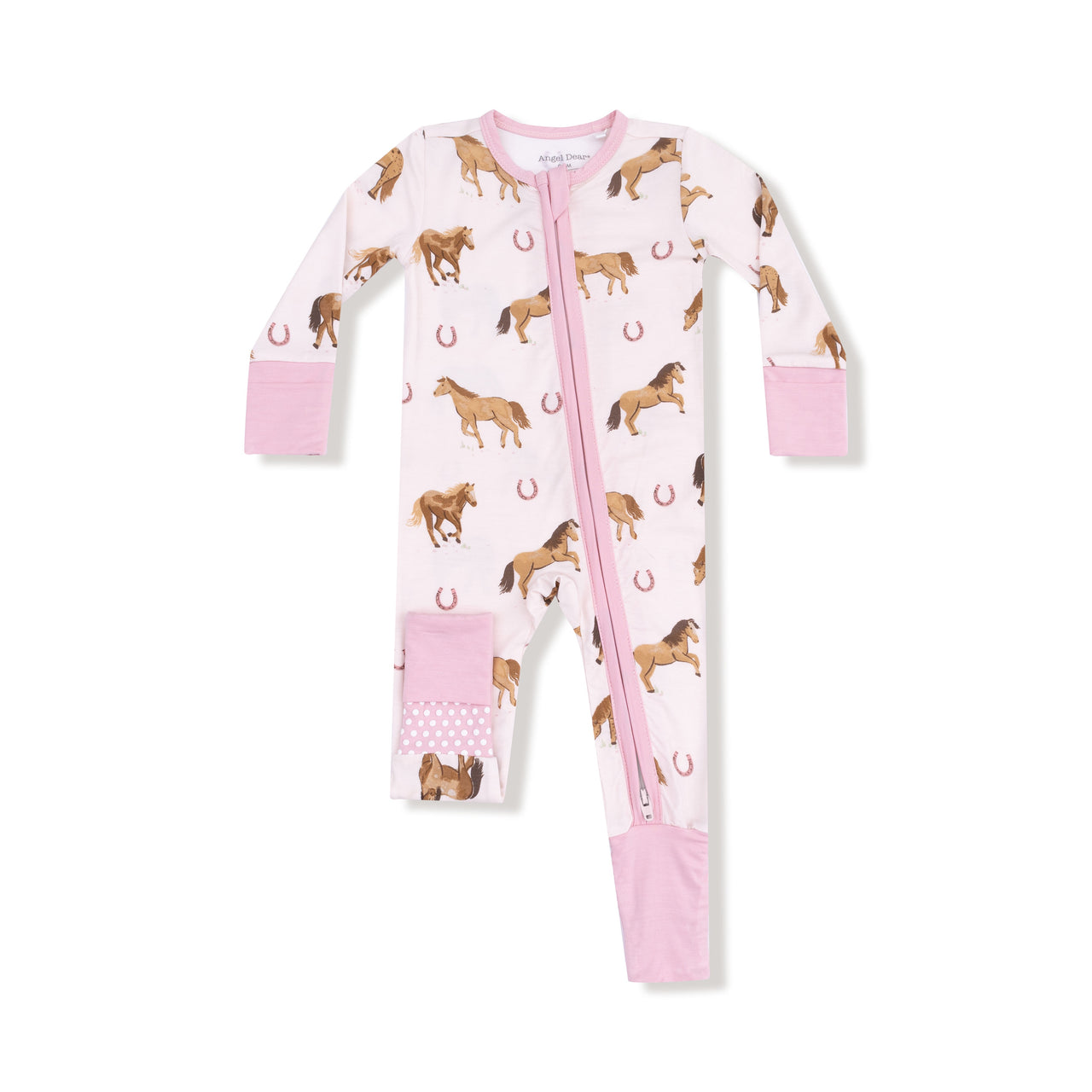 Angel Dear Horses Pink 2 Way Zipper Romper 126-f25-WHP 5208