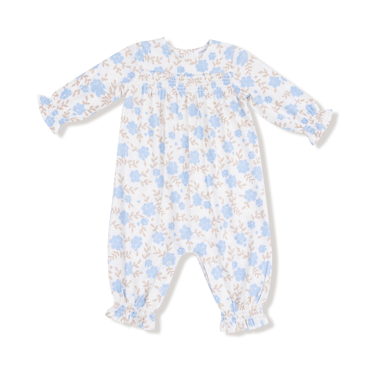 Angel Dear Baby Blue Floral Smocked Romper 967-F25 5208