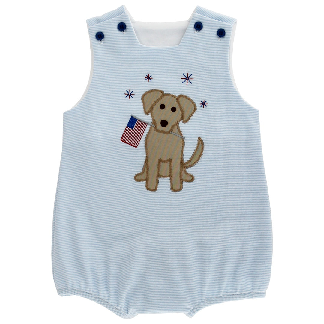 Bailey Boys Patriotic Pup Knit Infant Bubble 26124-KIBB 5303