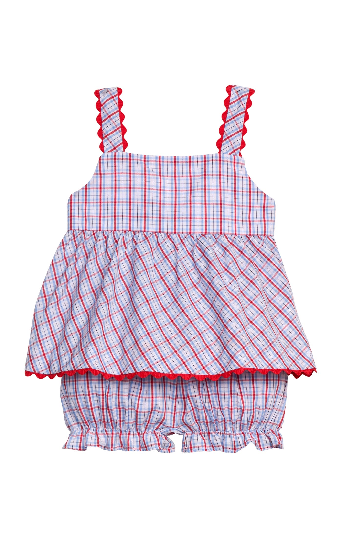 Little English Evie Bloomer Set Patriotic Plaid 5303
