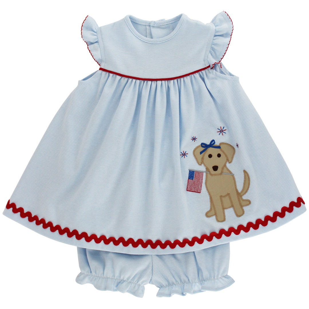 Bailey Boys Patriotic Pup Knit Float W/Bloomers 26124-FLBK 5303