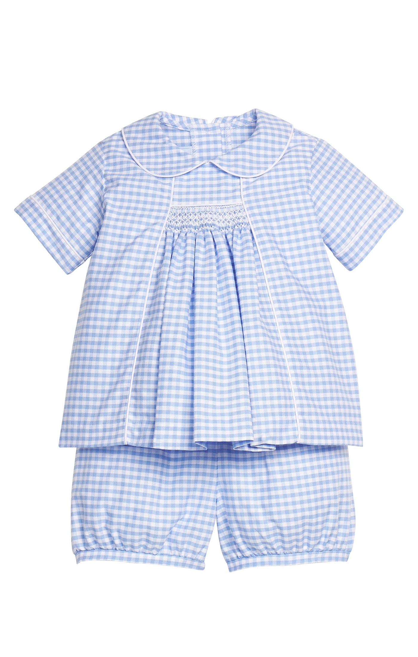 Little English Chest Smocked Short Set Mayfair Gingham 5301