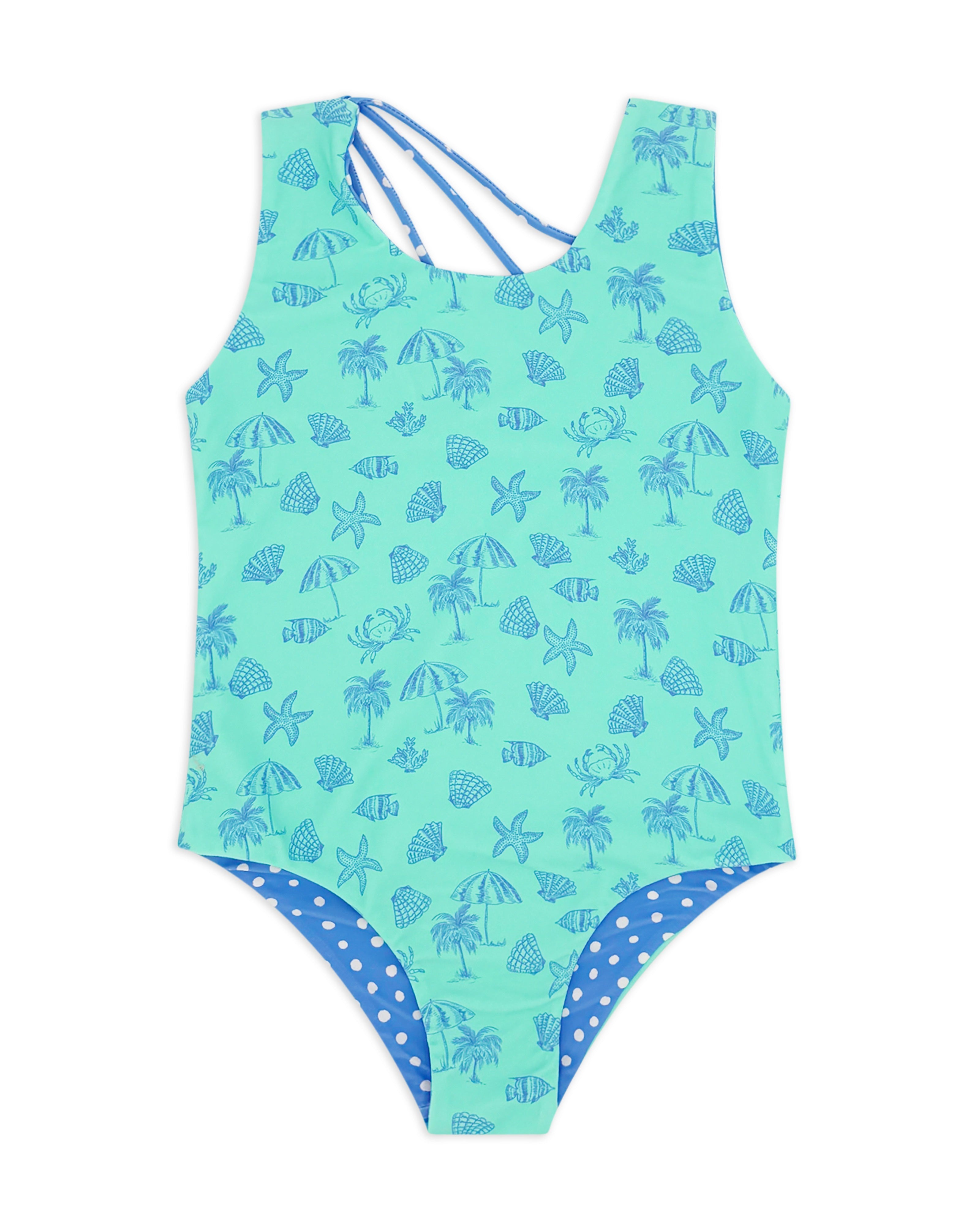 Feather 4 Arrow Summer Sun Reversible One Piece Aqua Crystal 5302