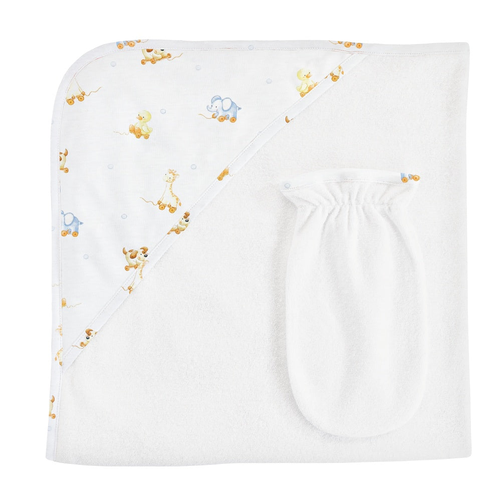 Baby Club Hooded Towel W/Mitt Set 5102