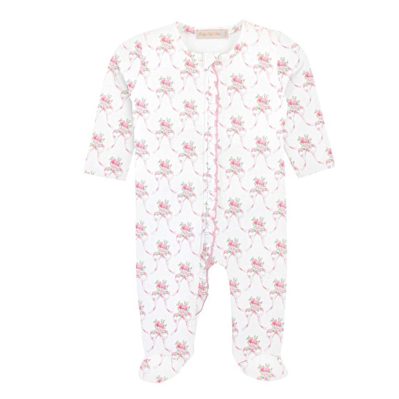 Baby Club Sweet Bows Zipper Footie w/Ruffle FOO76317 5301