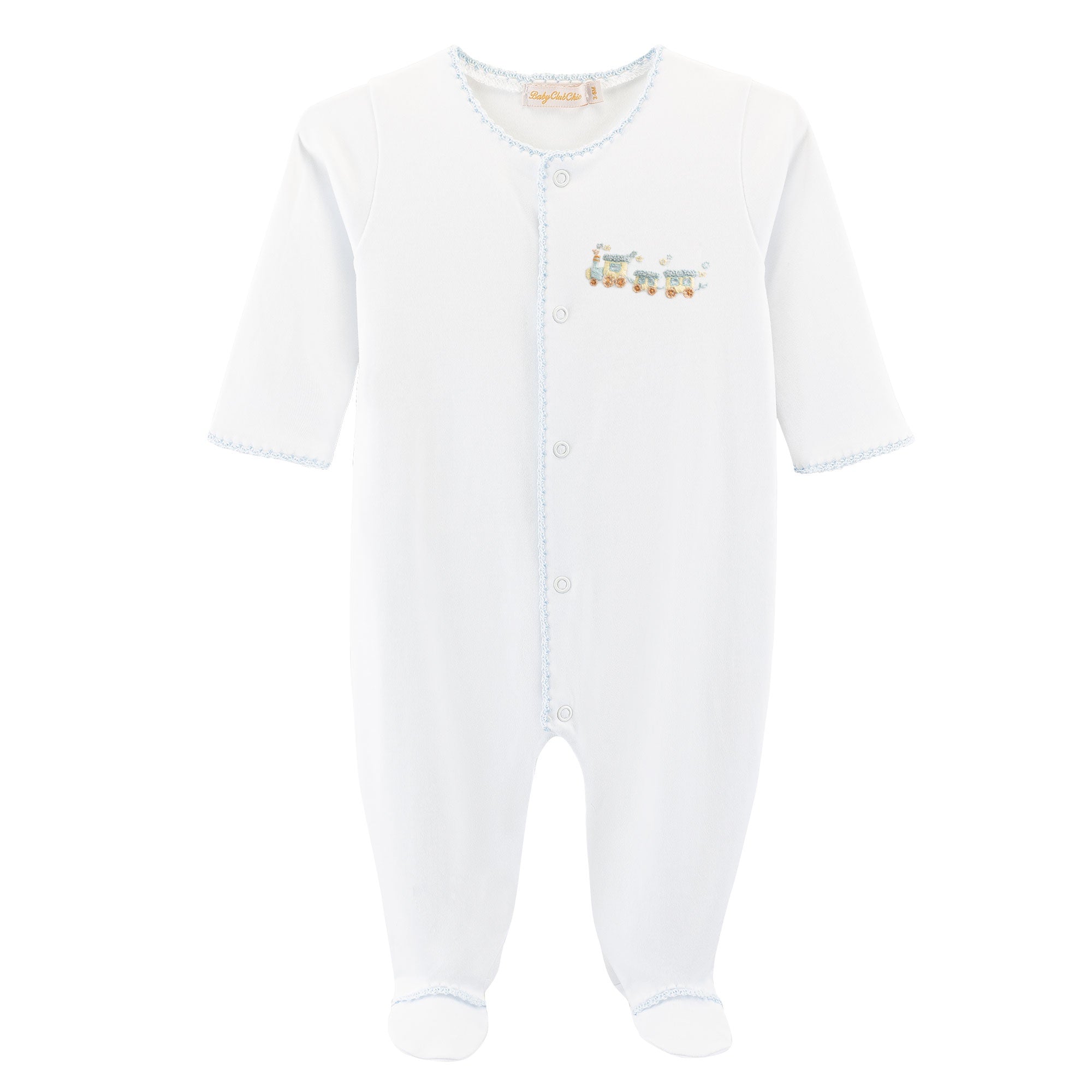 Baby Club Little Train Footie W/Crochet Trim FOO1302150 5301