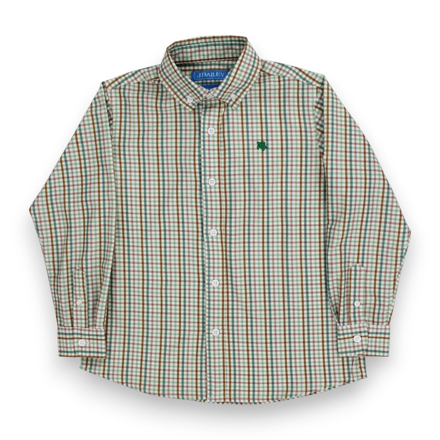 J. Bailey Acorn Plaid Performance Button Down Shirt 1028-Roscoe-Acorn