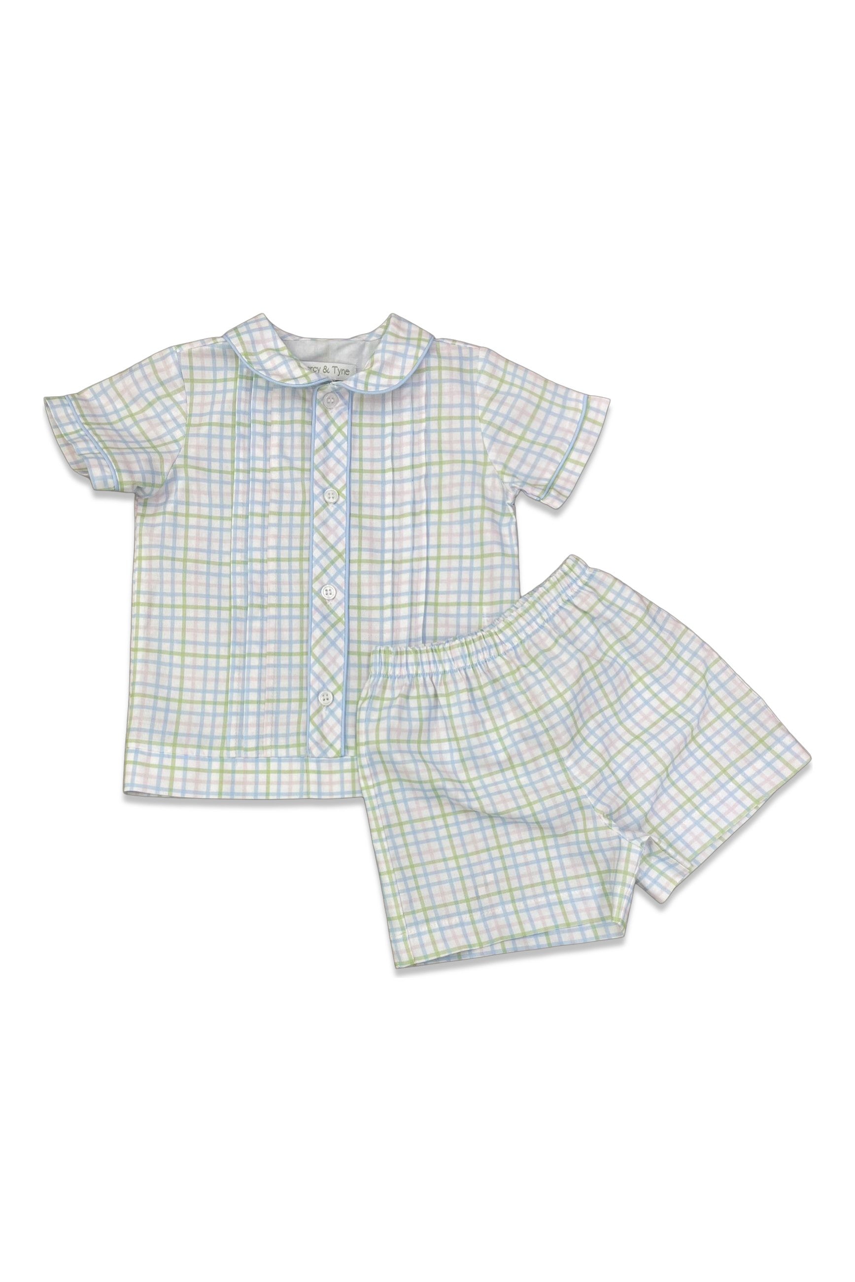Percy & Tyne S/S Peter Pan Short Set Hobbs Check 7572 5302