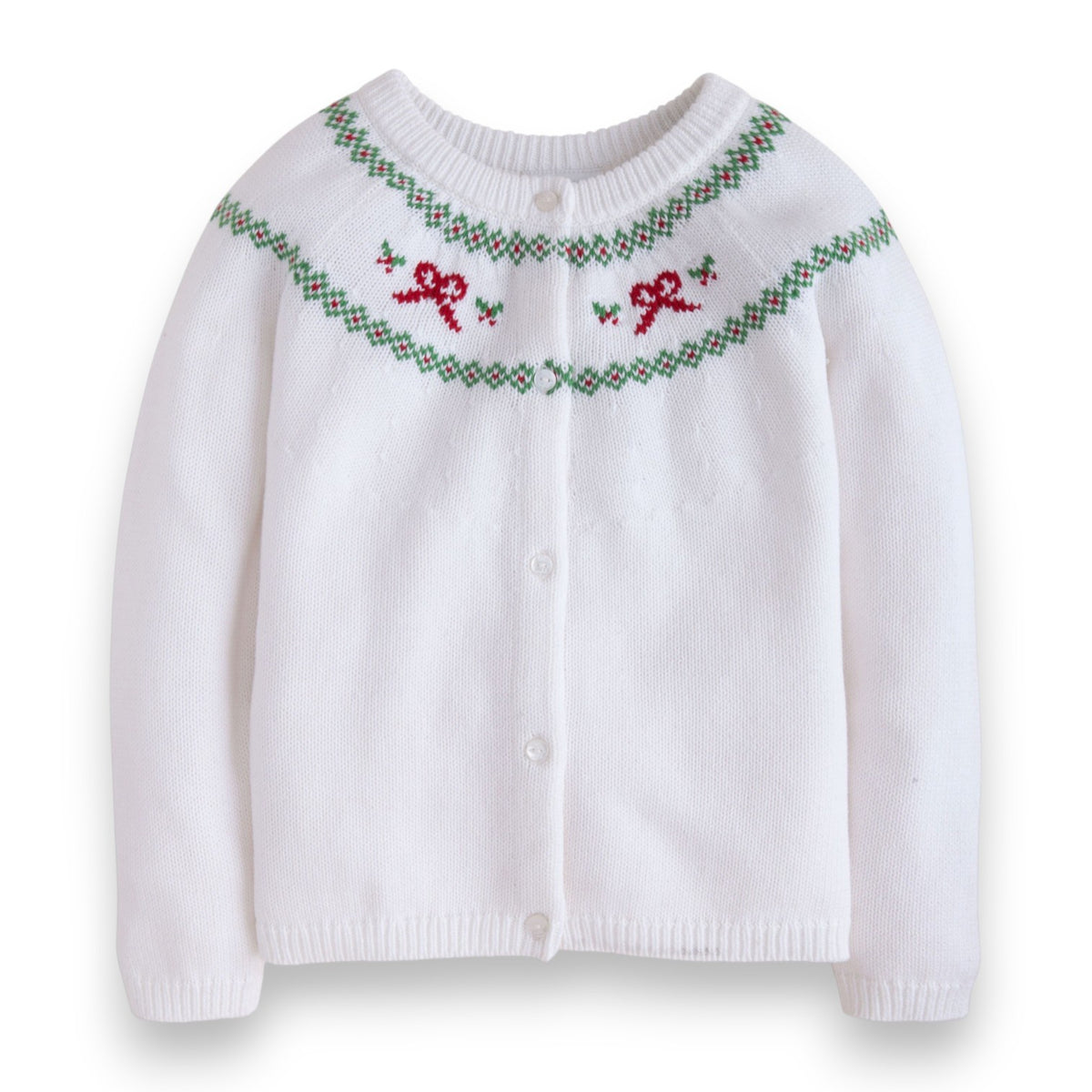 Little English Holiday Bow Fair Isle Cardigan 5309