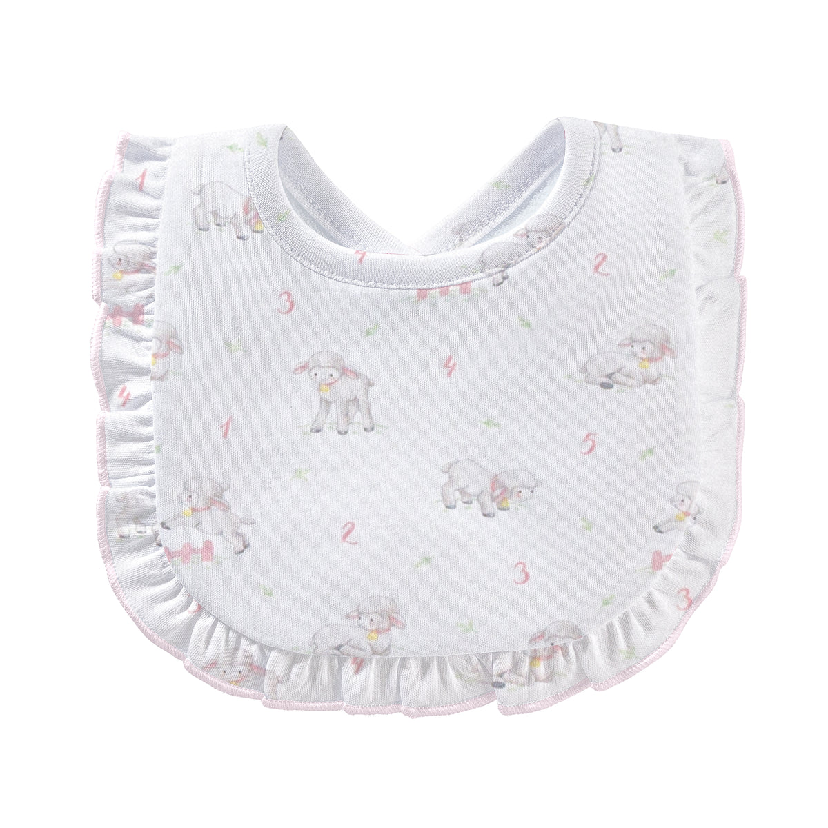 Pink Ruffle Bib Baby Club Bib W/Ruffle Spring 25 5202