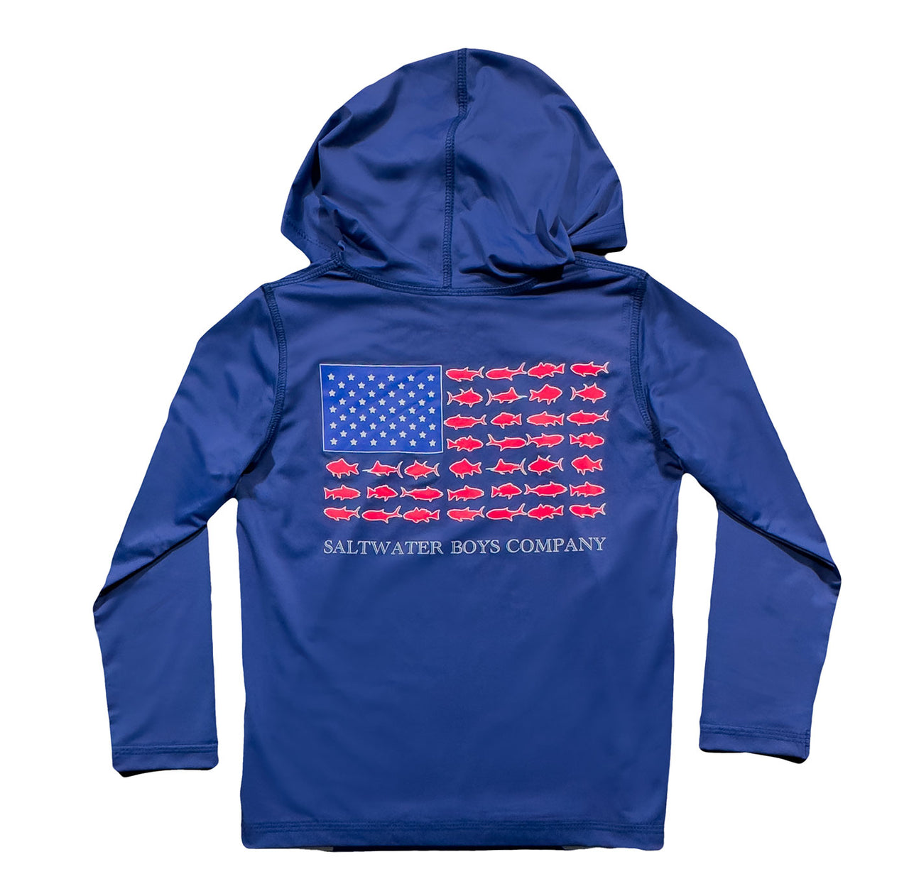 Saltwater Boys Flag Performance Hoodie Navy 3041 5202