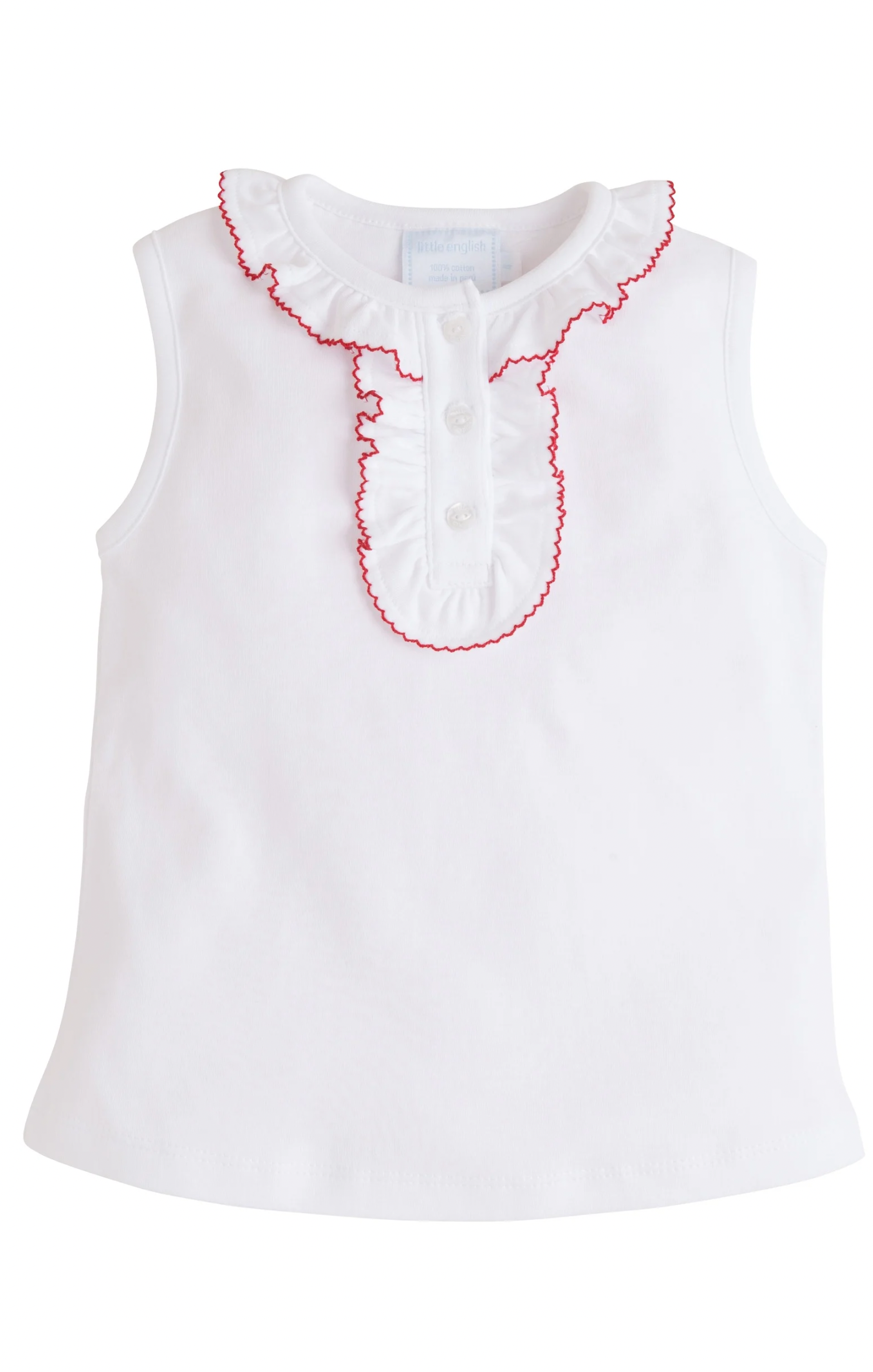 Little English Ruffled Henley Red 5303