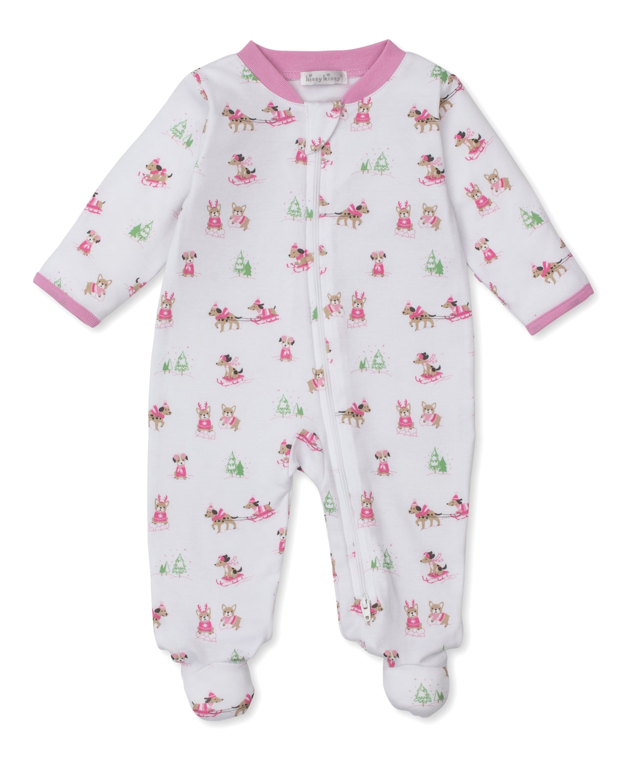 Kissy Kissy Puppy's Sleigh Ride Fun Footie W/Zip 5208