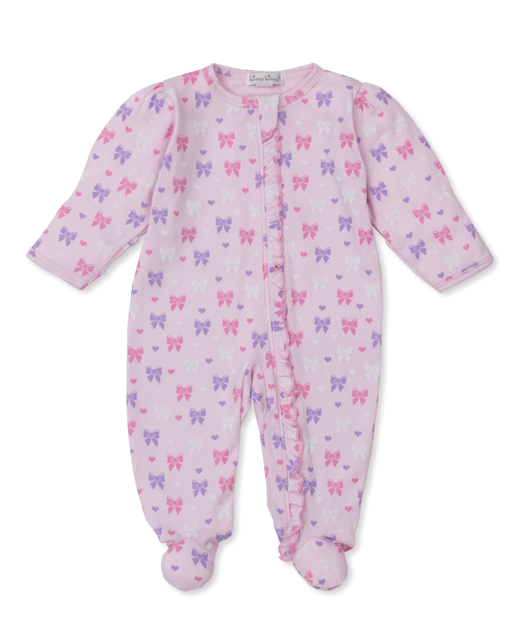 Kissy Kissy Billowy Bows Footie W/Zip PRT 5206
