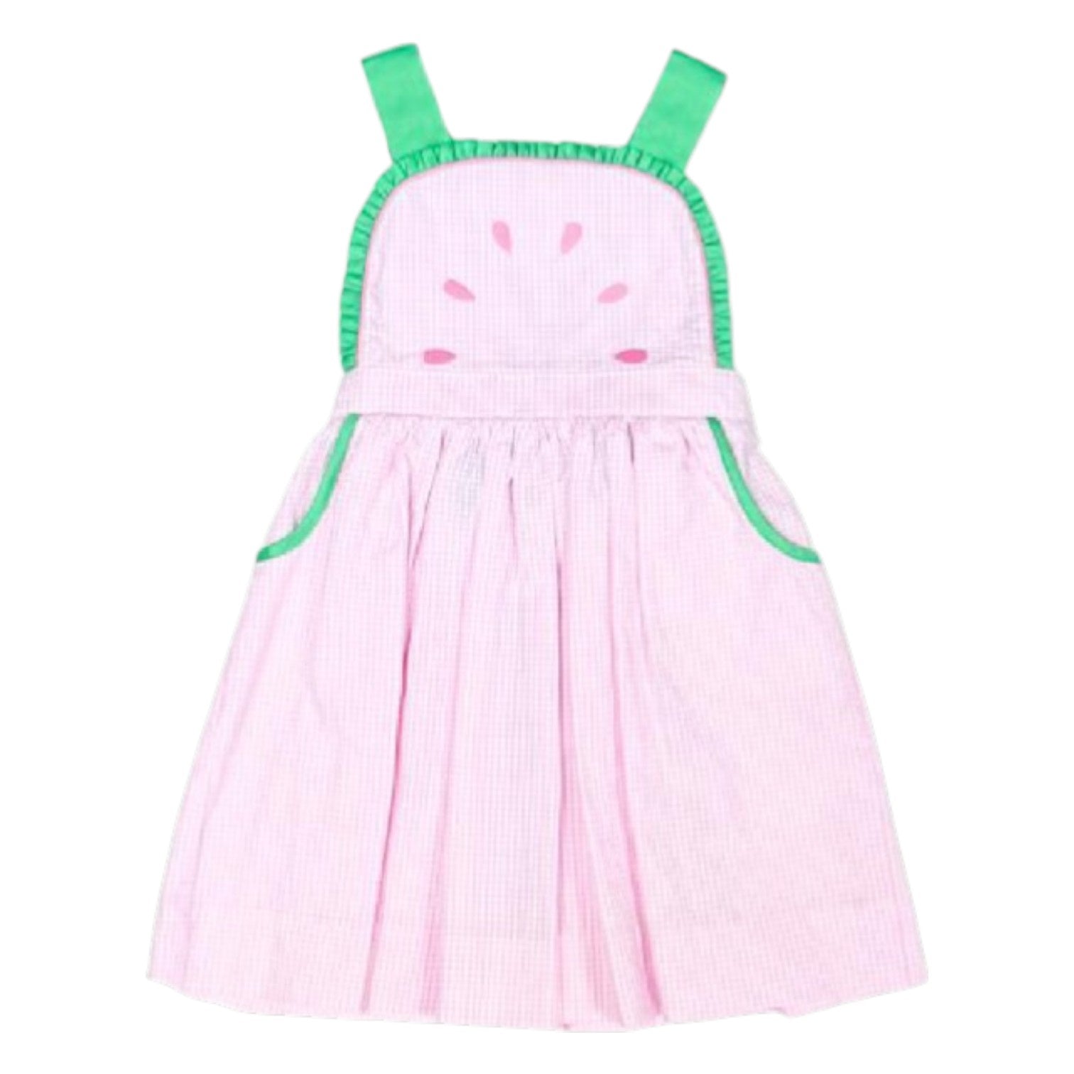 Zuccini Watermelon Ruffle Front Dress, pink Mini Seersucker