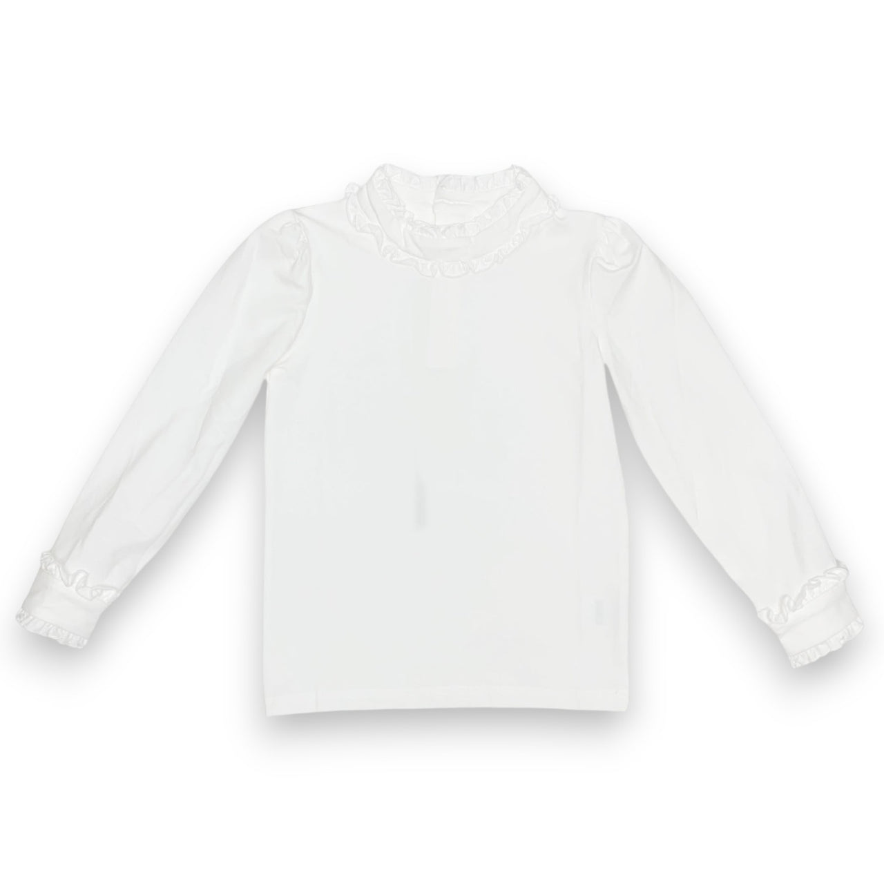 Lulu Bebe White LS Ruffle Collar Top Mary-WHT 5208
