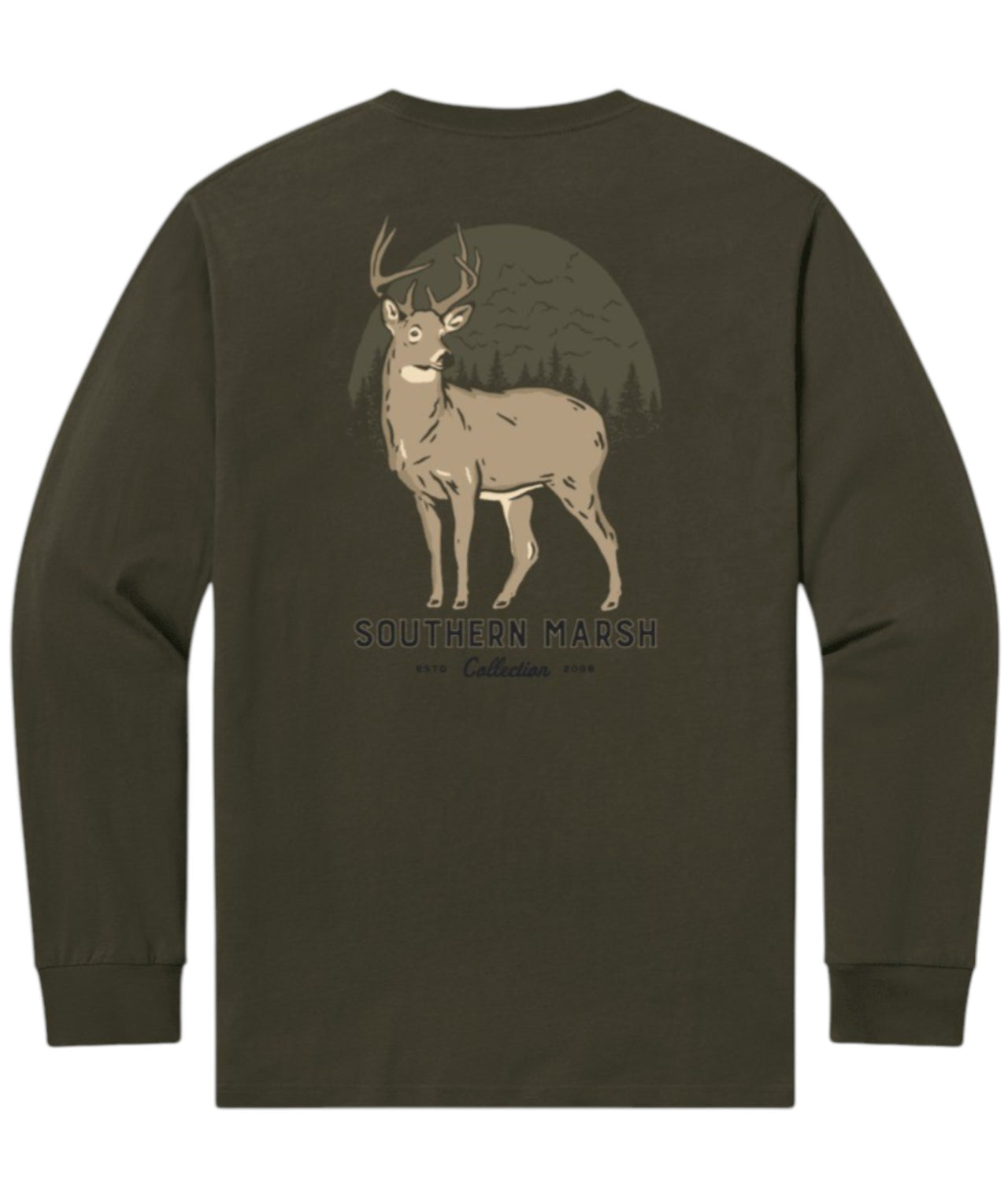 Southern Marsh Youth LS Eight Point Tee Dark Olive YL8PT 5207