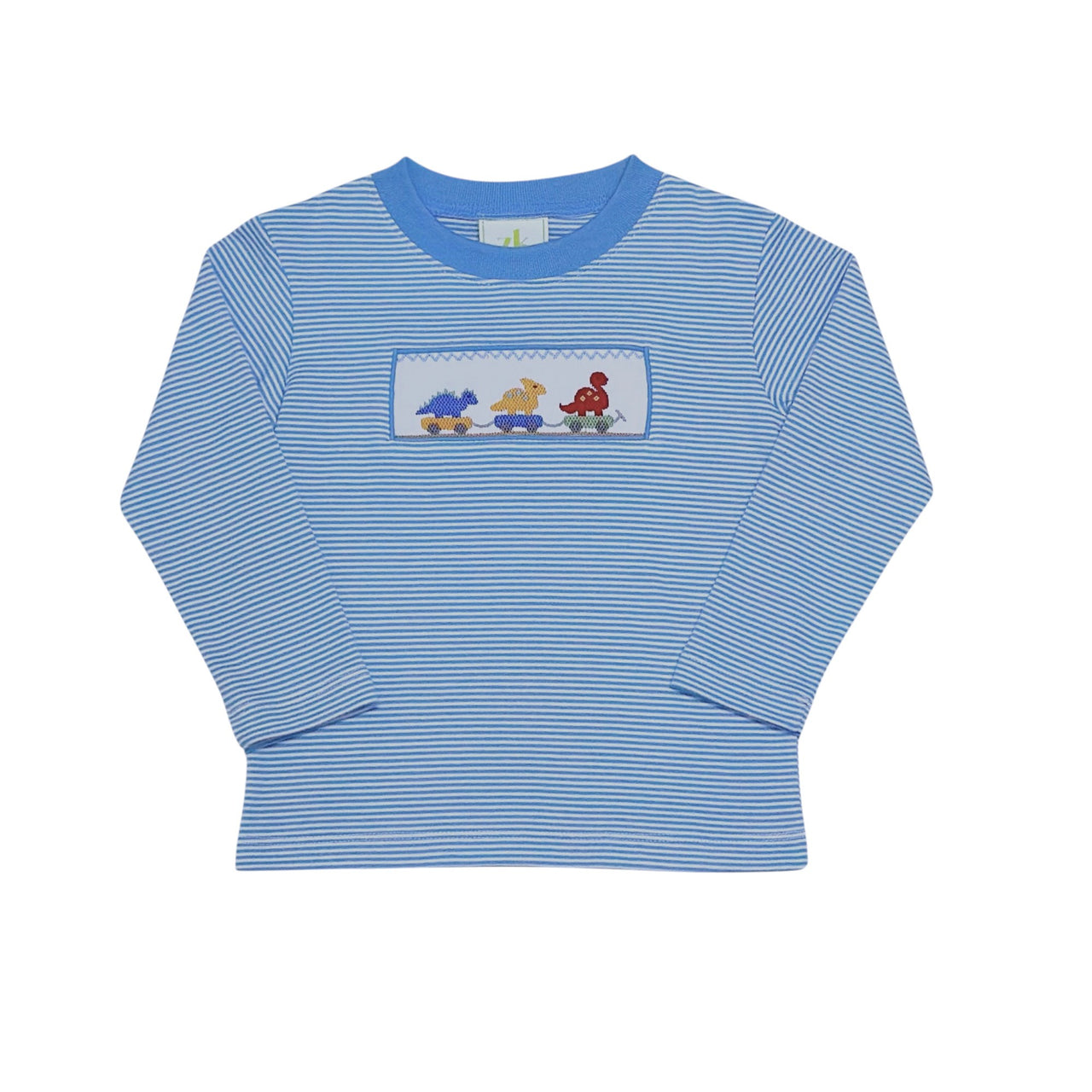 Zuccini Dino Harry's Play Tee LS Periwinkle Bitty Stripe Knit 5208