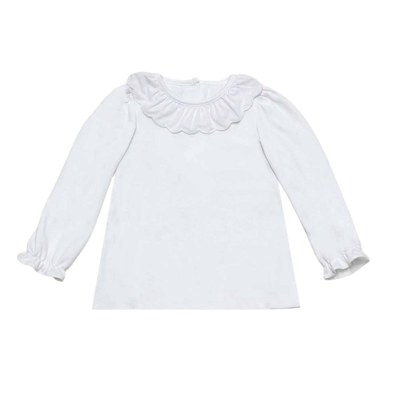 Zuccini Scalloped Blouse White Knit 5208