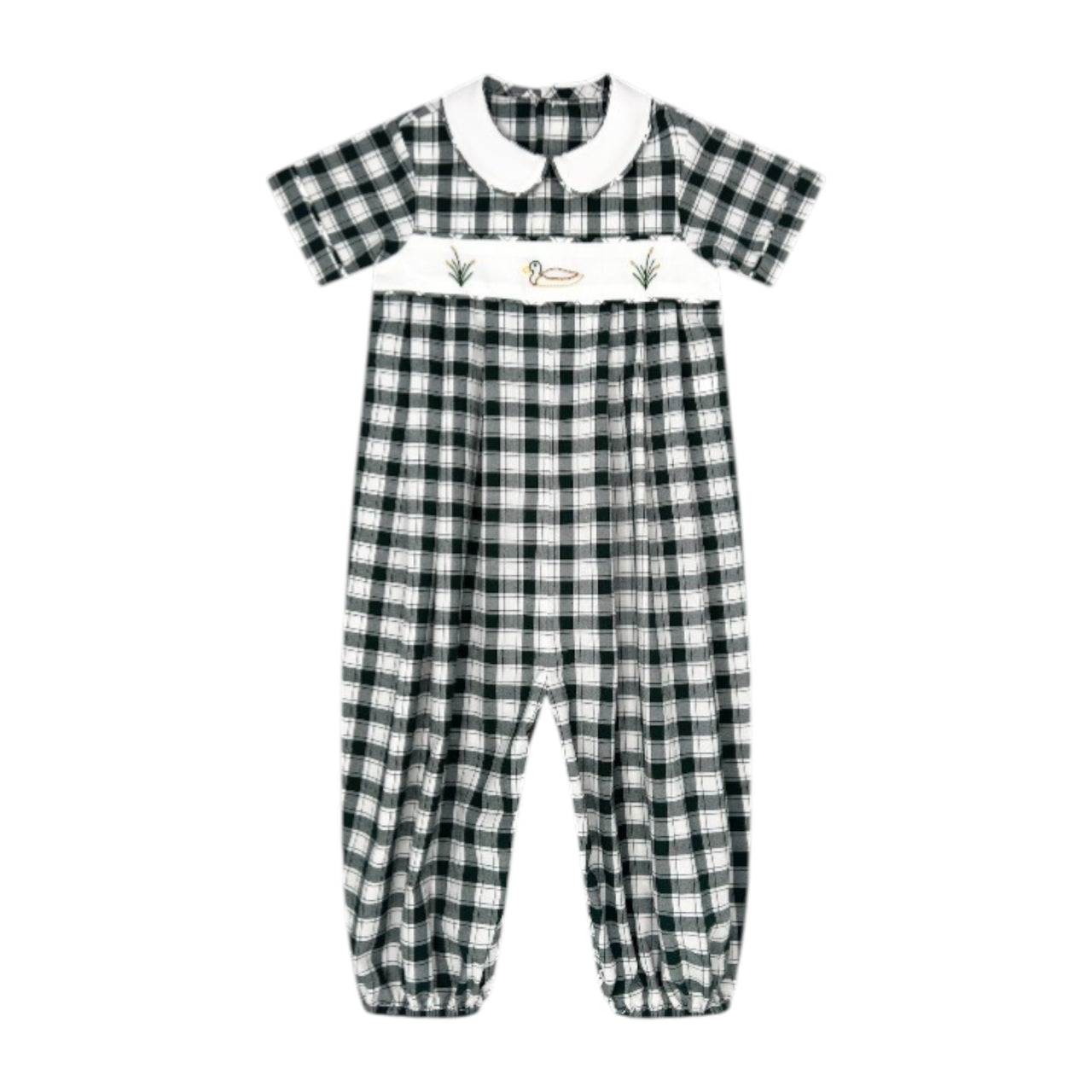 Lullaby Set Gardner Green Check River Romper 5207