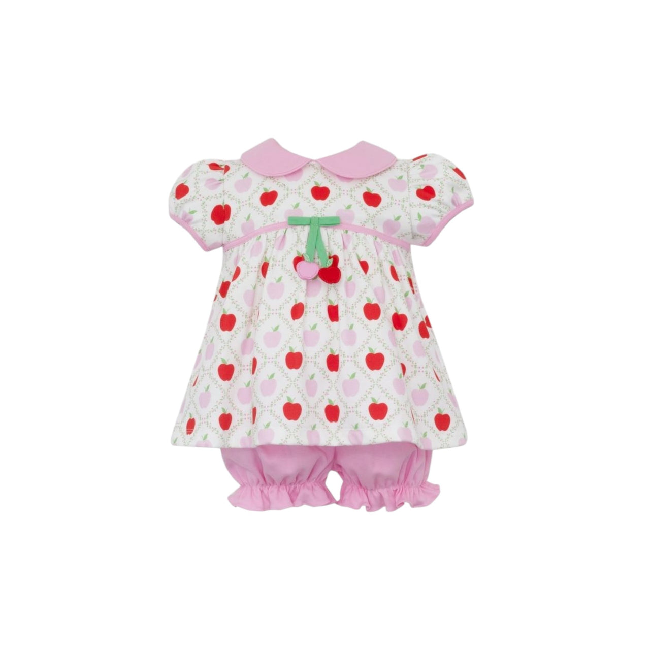 Claire & Charlie Apple Knit Print Pink and Red Bloomer Set S/S 3000C-CF25 5207