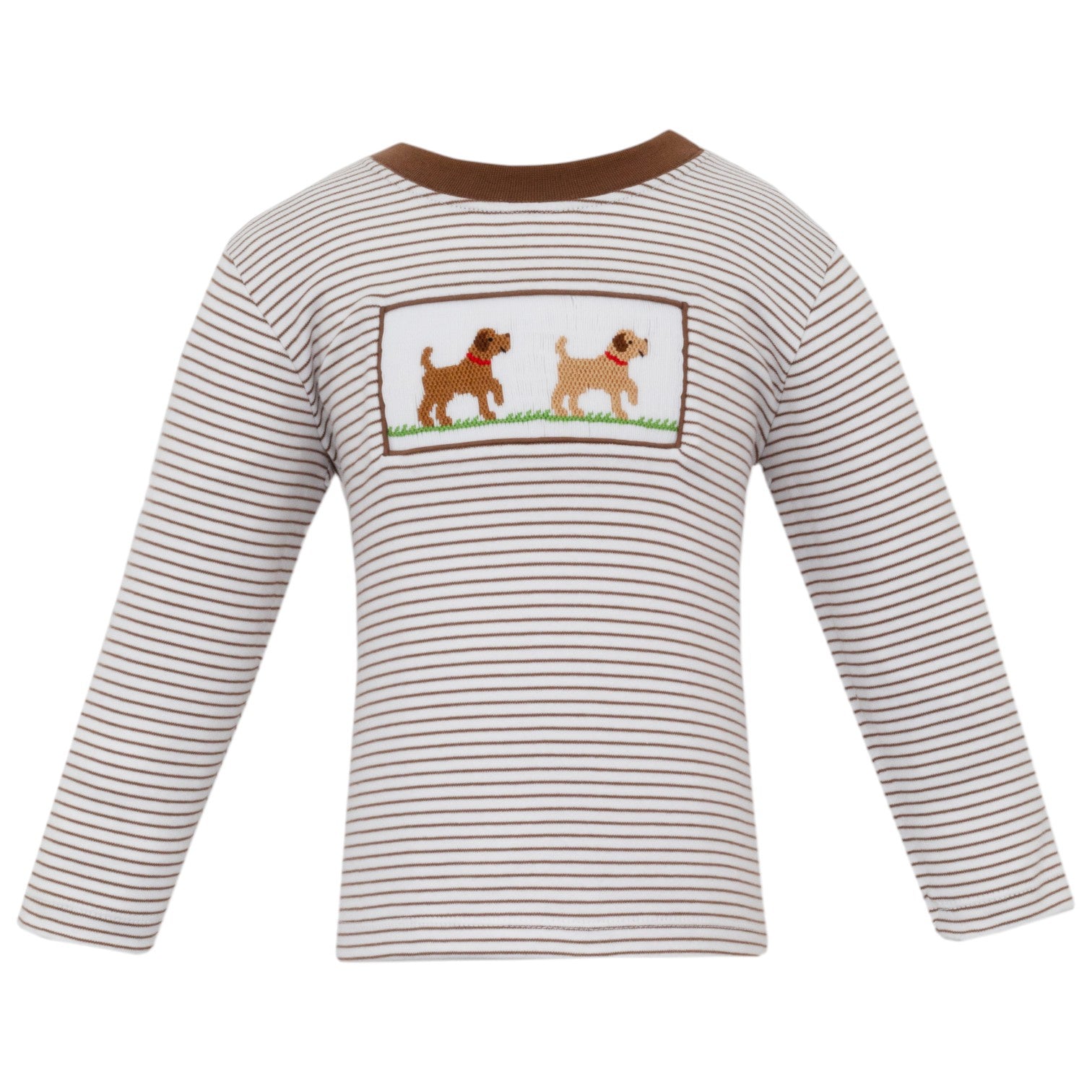 Anavini Labrador Brown Knit Stripe Boy's T-Shirt L/S 549PL-VF25 5209