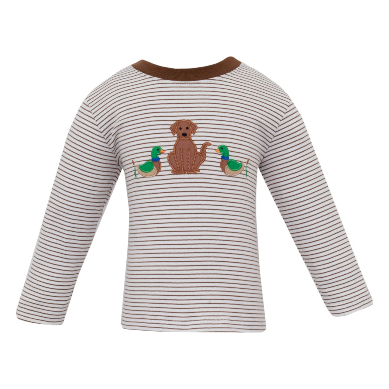 Claire & Charlie Hunting Lab Brown Knit stripe Boy's T-Shirt L/S 5058PL-CF25 5209