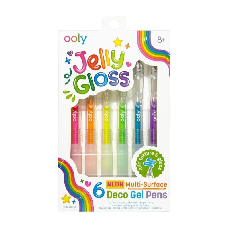 Ooly Jelly Gloss: Neon Multi-Surface Deco. Gel Pens- Set of 6