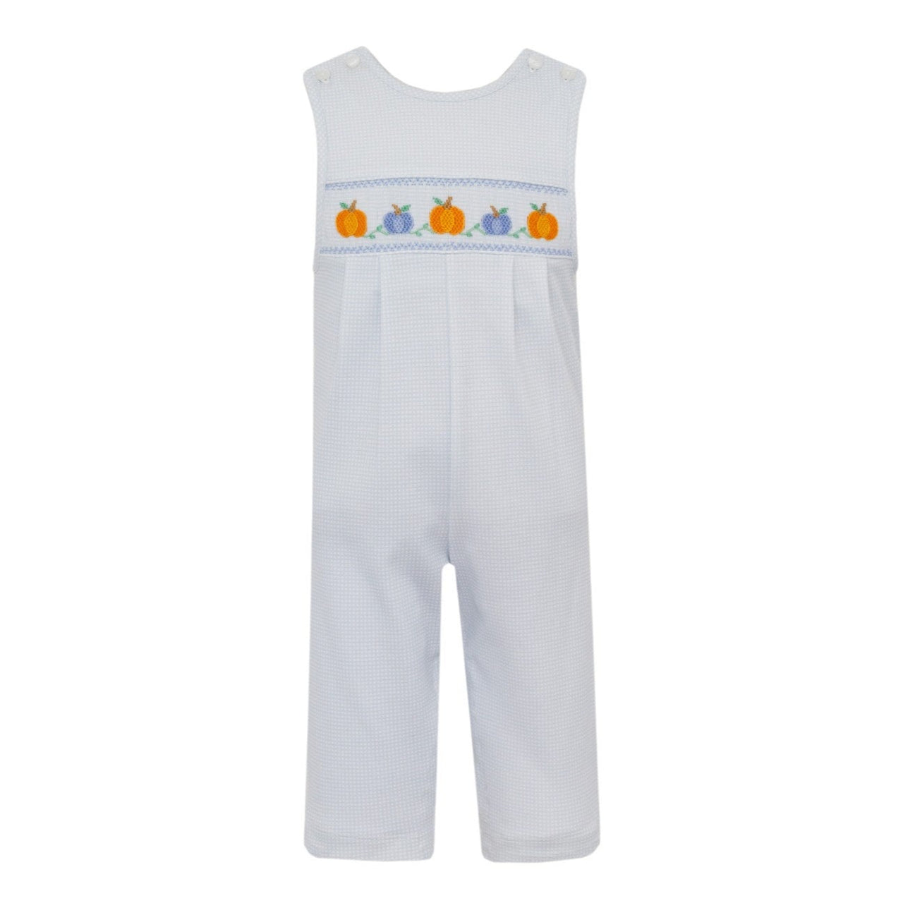 Petit Bebe Pumpkins Girl's Lt Blue Knit Check Boy's Long Jon Jon 432K-MF25 5208