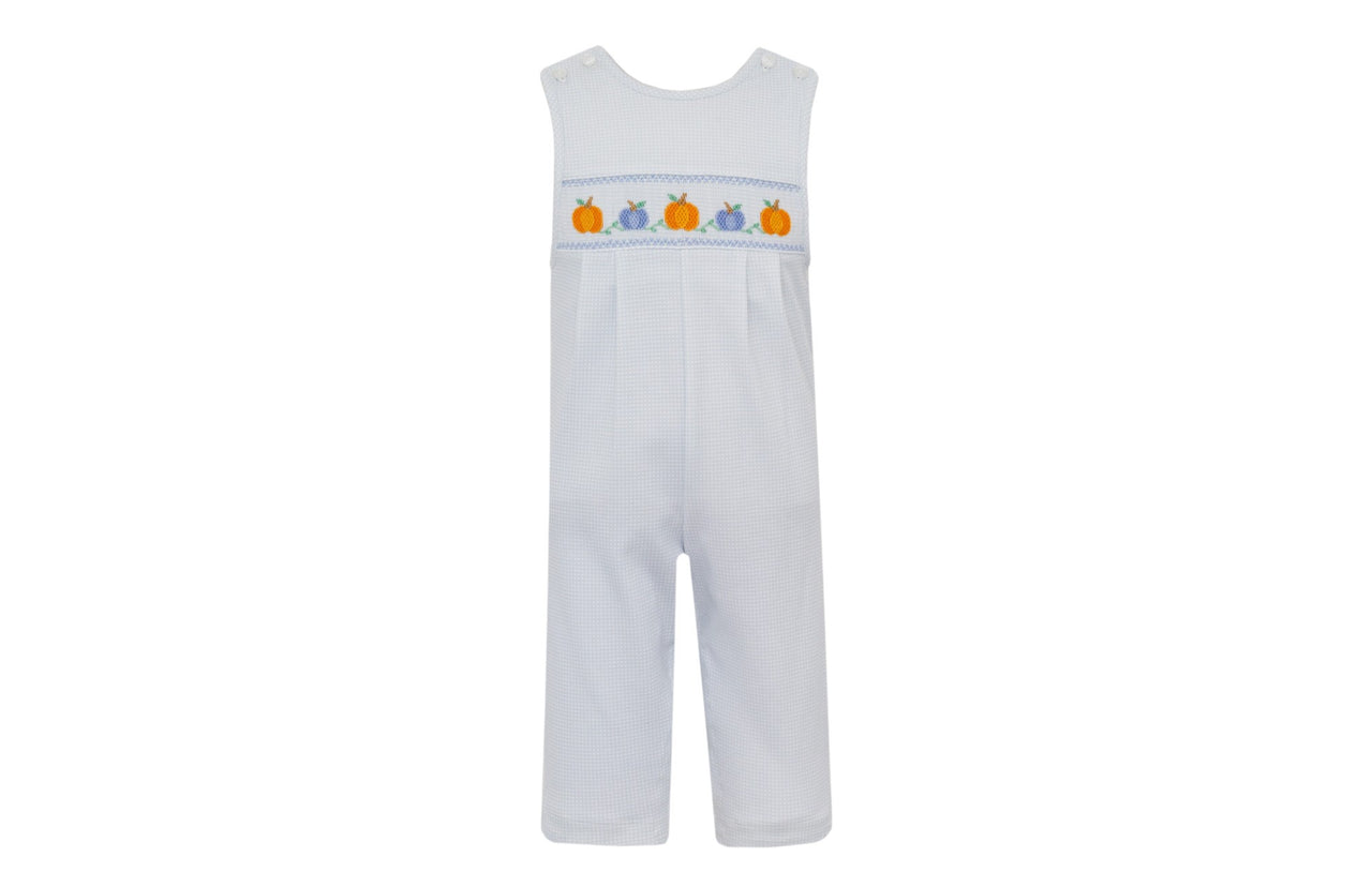 Petit Bebe Pumpkins Girl's Lt Blue Knit Check Boy's Long Jon Jon 432K-MF25 5208