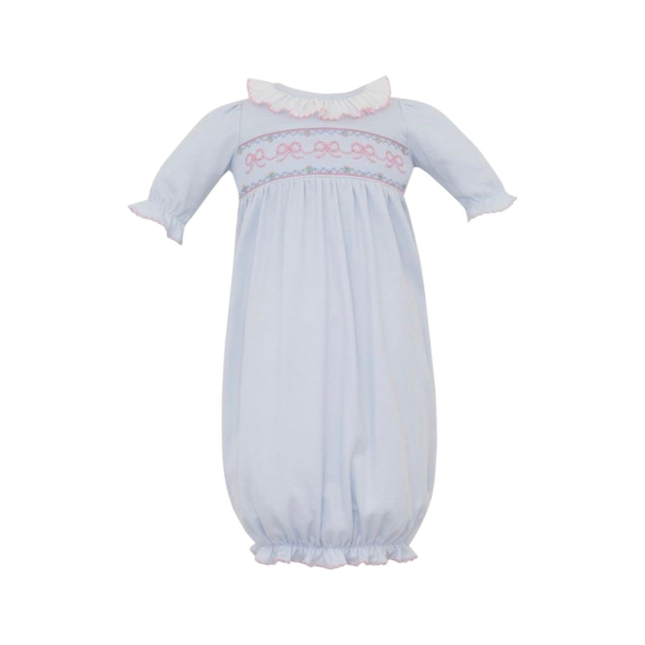 Petit Bebe Bows Lt Blue Knit girl's Sac 0/3m 430SAG-MF25 5208