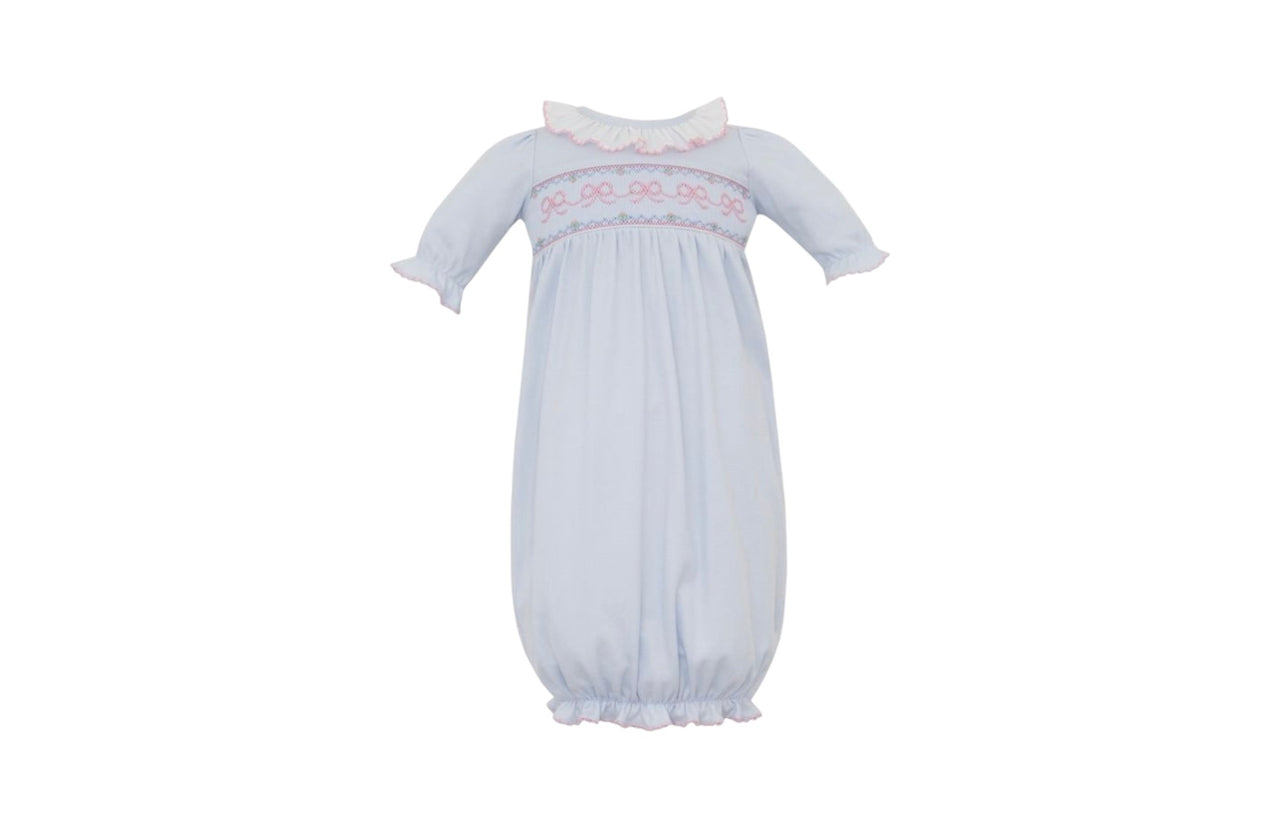 Petit Bebe Bows Lt Blue Knit girl's Sac 0/3m 430SAG-MF25 5208