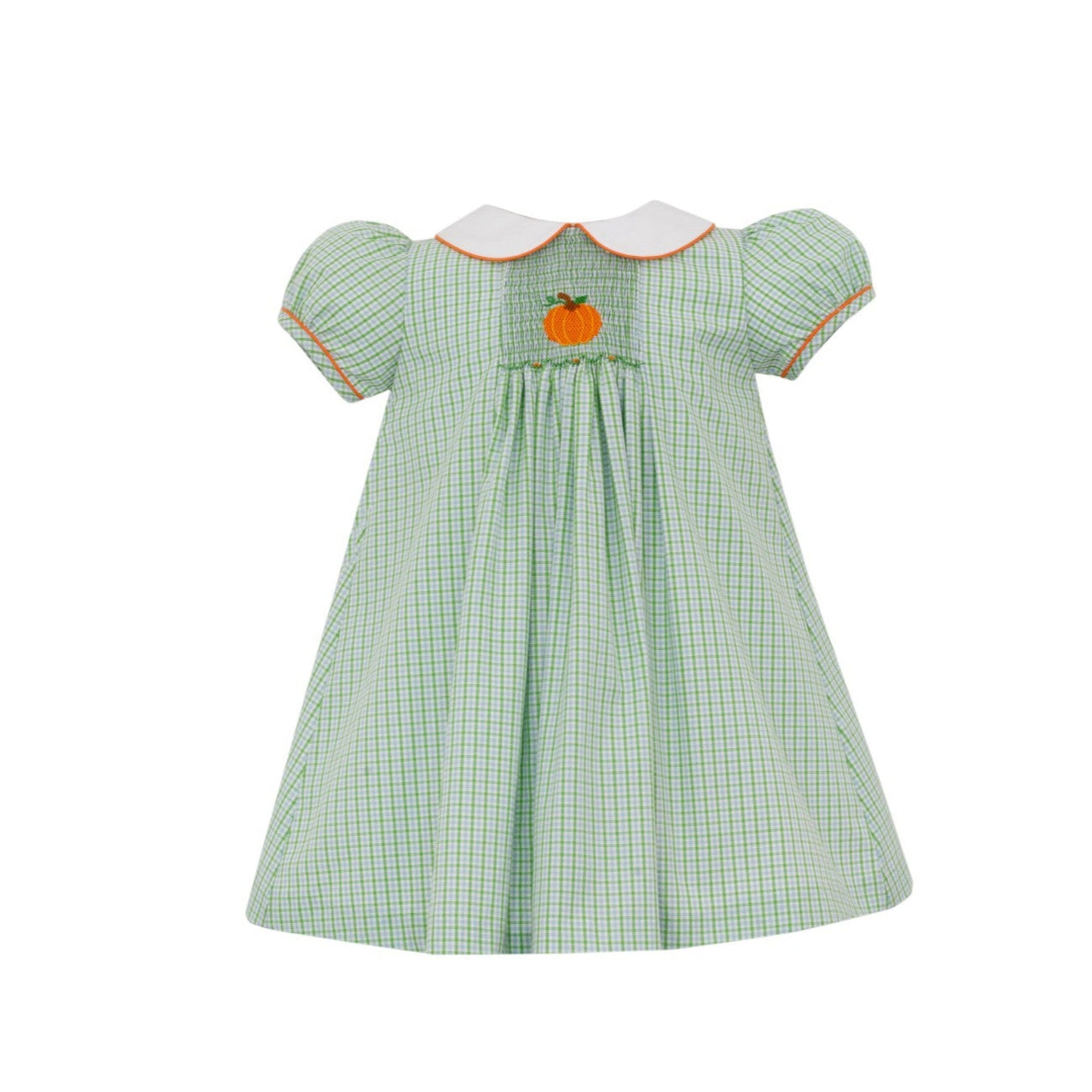 Anavini Pumpkin Patch Girl's Green & Blue Check Float Dress S/S 502D-VF25 5208