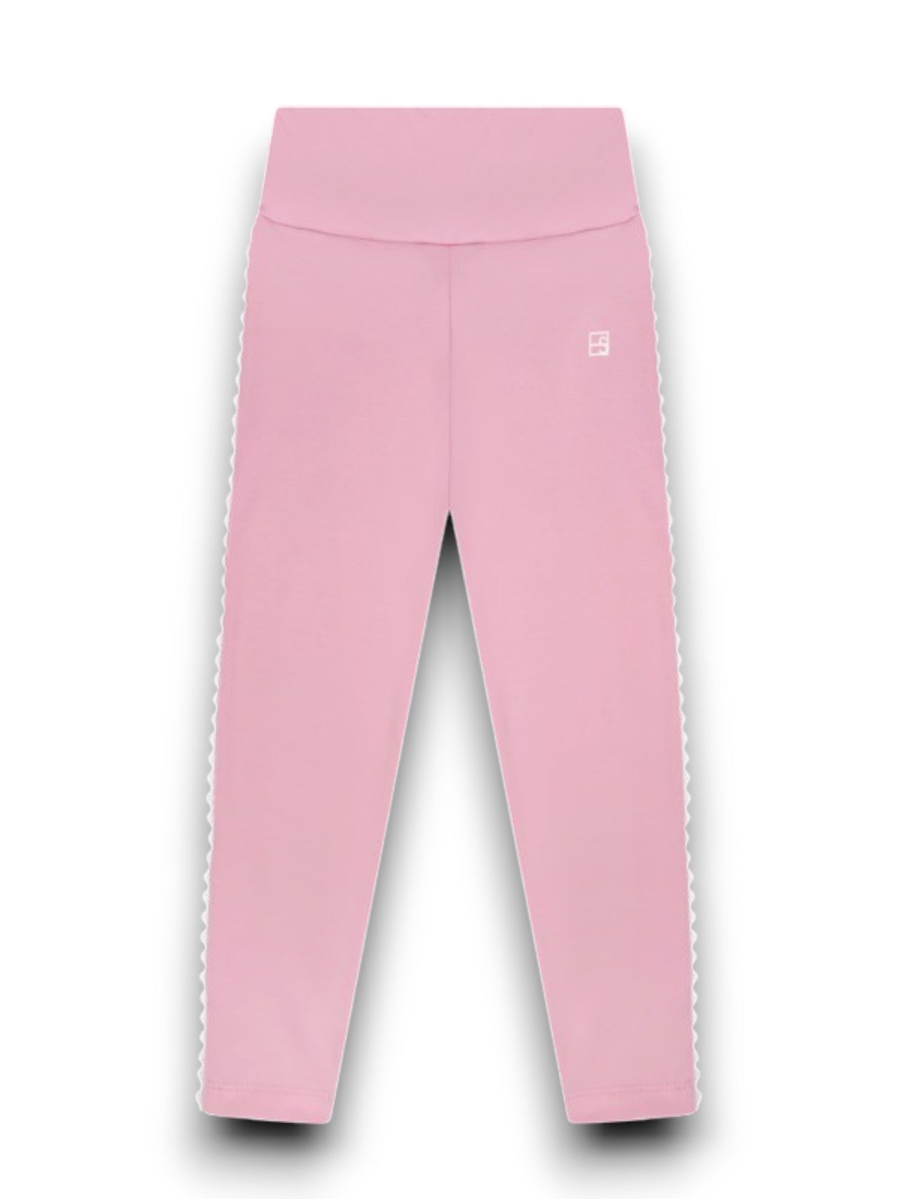 Set Athleisure Abigail Highwaist Legging With Ric Rac Cotton Candy Pink, Pure Coconut 5207